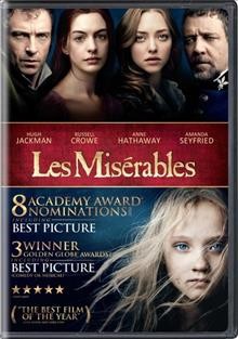 Les miserables / [videorecording (DVD)] / Directed by Tom Hooper; starring Russell Crowe, Hugh Jackman, and Anne Hathaway.